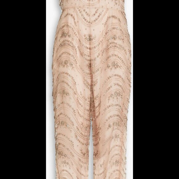 Valentino Runway Beaded Halter Jumpsuit – Blush Nude Couture Elegance – Size 6 - Picture 16 of 16